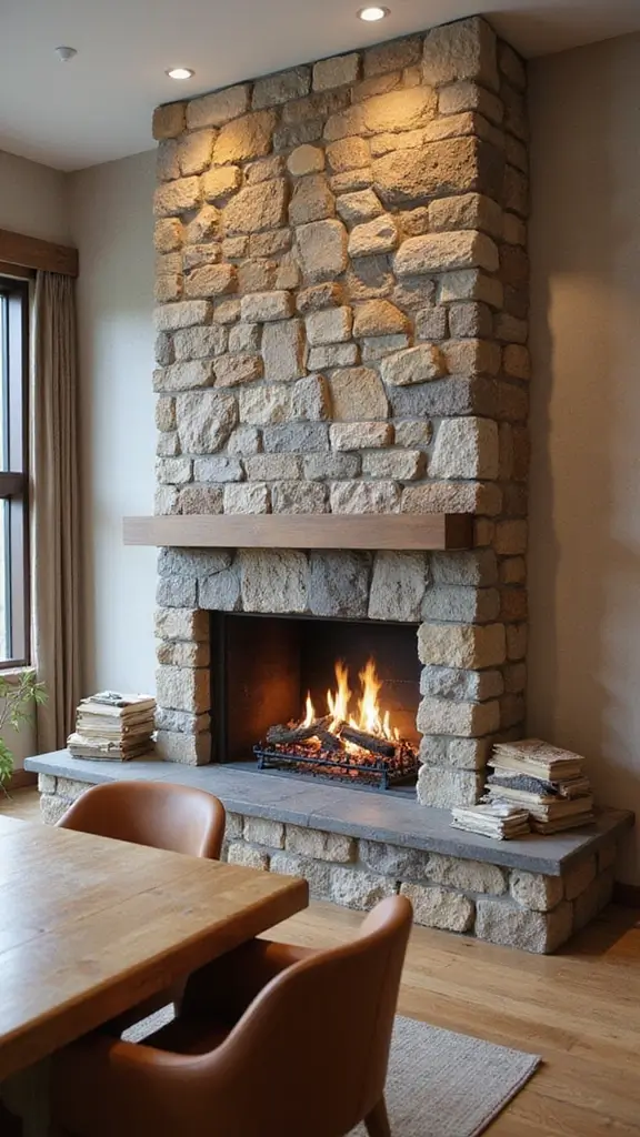 46 Dining Room with Fireplace Ideas That Add Warmth - 44. Creative Fireplace Designs