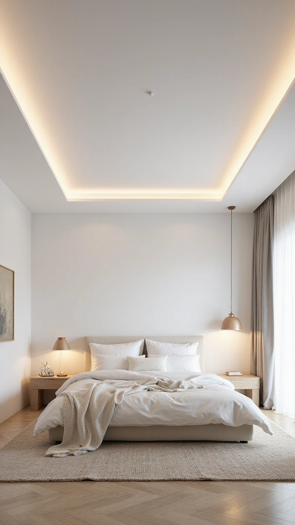 46 False Ceiling for Bedroom Designs That Make a Statement - 2. Minimalist Charm