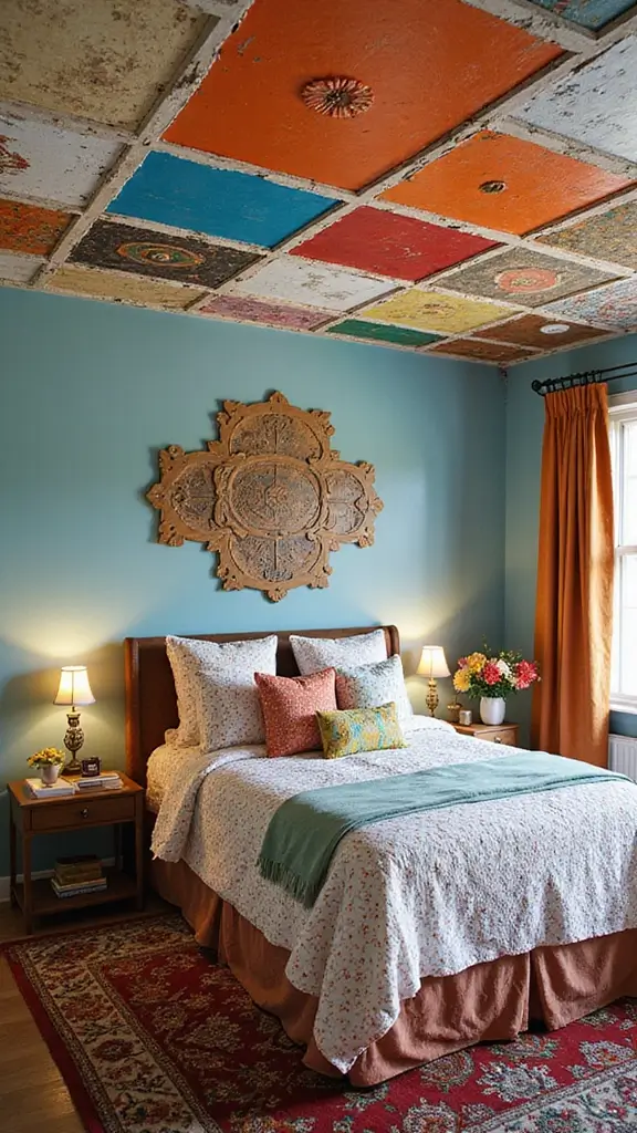 46 False Ceiling for Bedroom Designs That Make a Statement - 25. Eclectic Mix