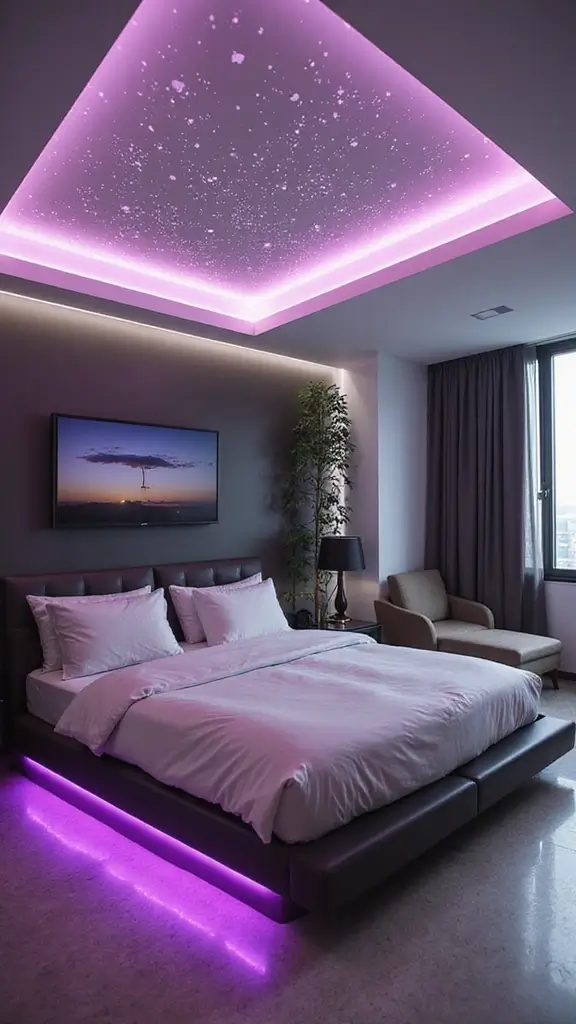 46 False Ceiling for Bedroom Designs That Make a Statement - 41. Customizable LED Designs