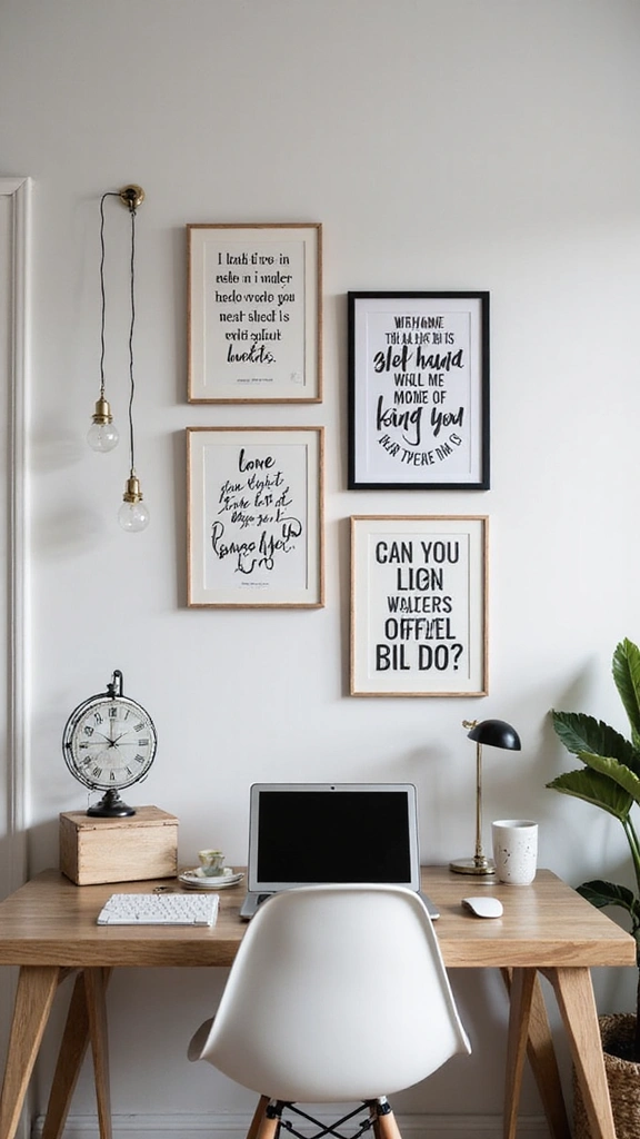 46 Home Office Decor Ideas That Inspire Focus - 10. Inspirational Quote Boards