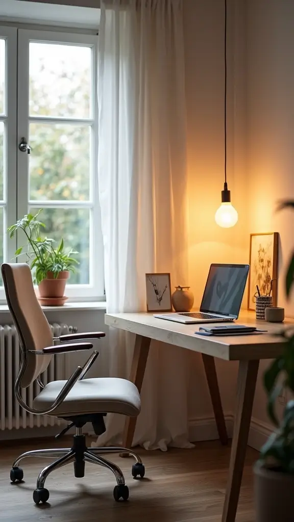 46 Home Office Decor Ideas That Inspire Focus - 15. Bright Lighting Solutions