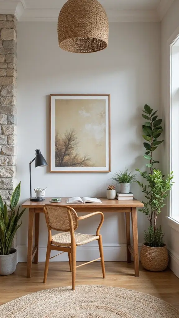 46 Home Office Decor Ideas That Inspire Focus - 36. Nature-Inspired Decor
