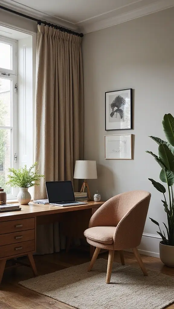 46 Home Office Decor Ideas That Inspire Focus - 38. Textural Contrast