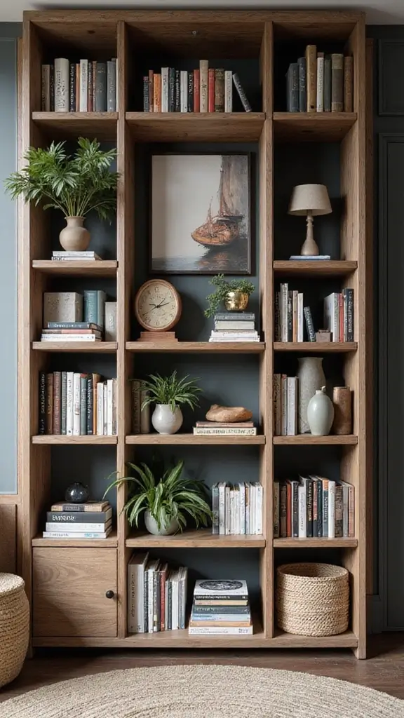 46 Home Office Decor Ideas That Inspire Focus - 40. Curated Bookshelves
