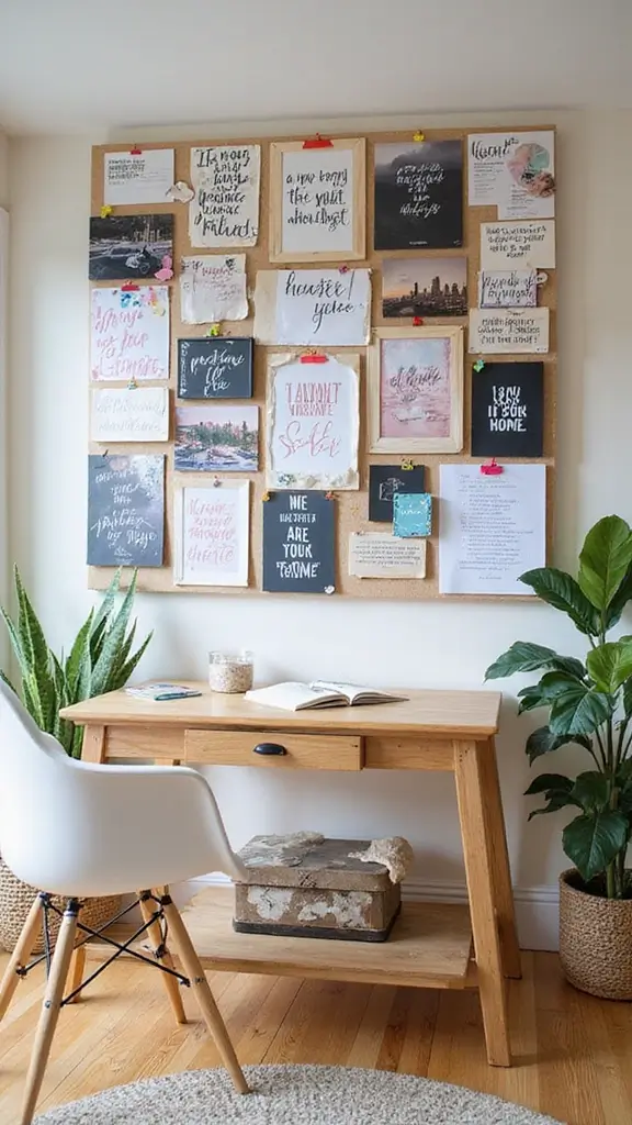 46 Home Office Decor Ideas That Inspire Focus - 44. Create a Vision Board