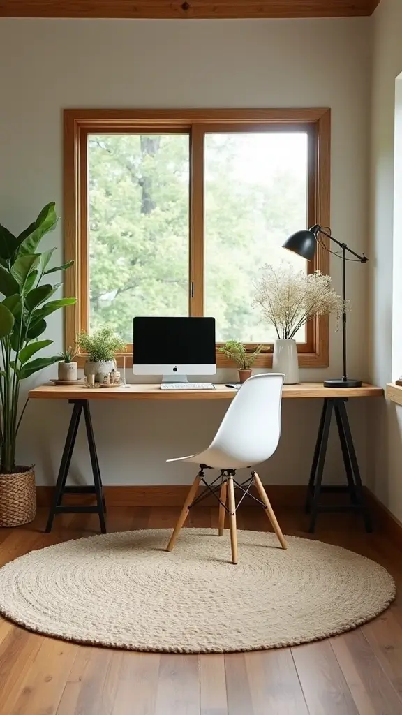 46 Home Office Decor Ideas That Inspire Focus - 6. Sustainable Flooring Choices