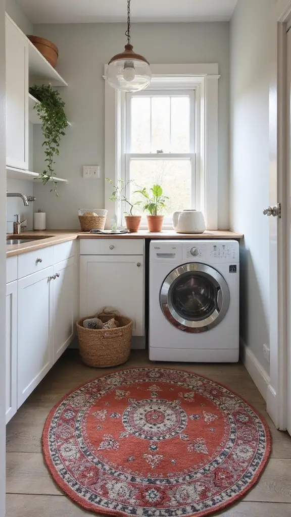 46 Laundry Room Ideas Top Loader Layouts That Maximize Space - 11. Laundry Room Rugs