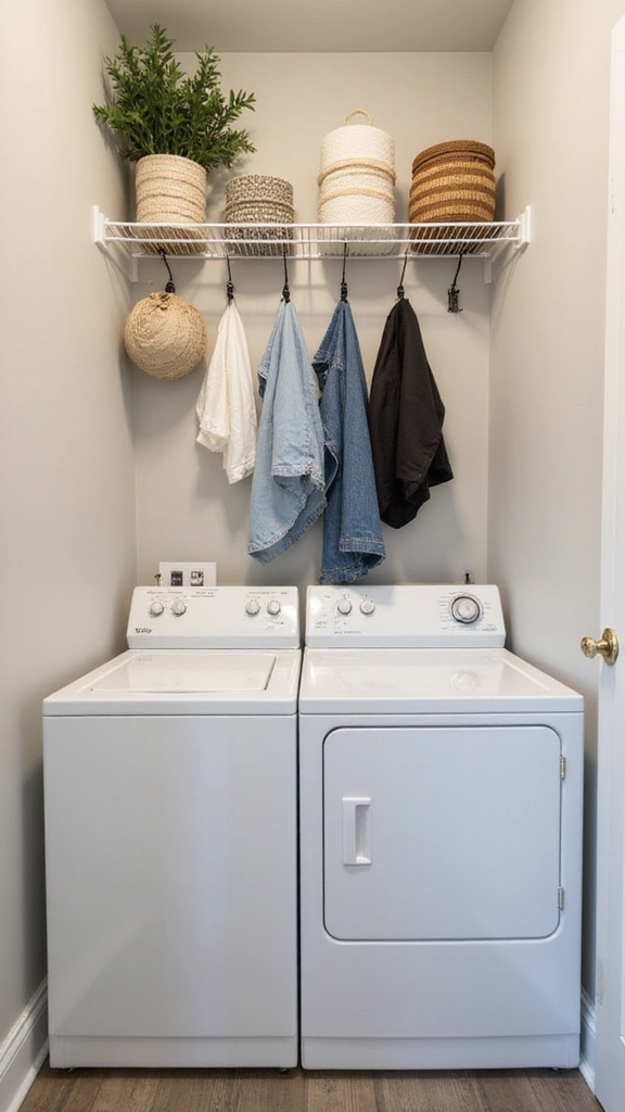 46 Laundry Room Ideas Top Loader Layouts That Maximize Space - 16. Stylish Hooks