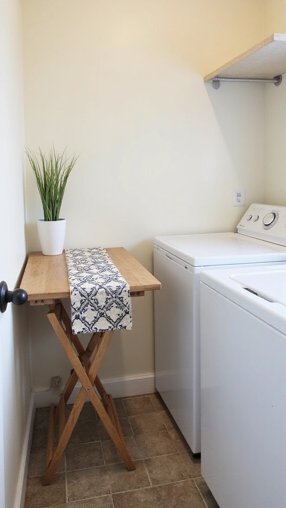 46 Laundry Room Ideas Top Loader Layouts That Maximize Space - 2. Fold-Down Folding Station