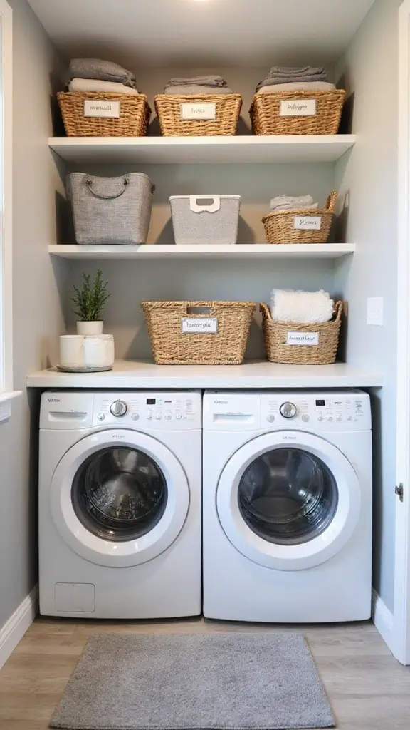 46 Laundry Room Ideas Top Loader Layouts That Maximize Space - 26. Seasonal Storage Solutions