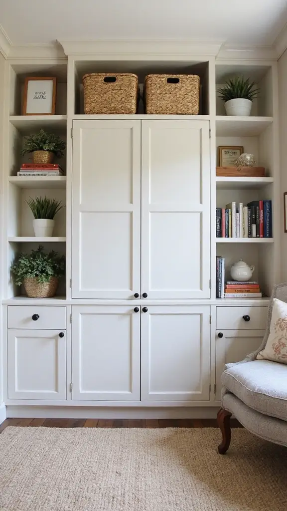 46 Modern Colonial Interior Design Ideas That Inspire Elegance - 21. Functional and Stylish Storage Solutions