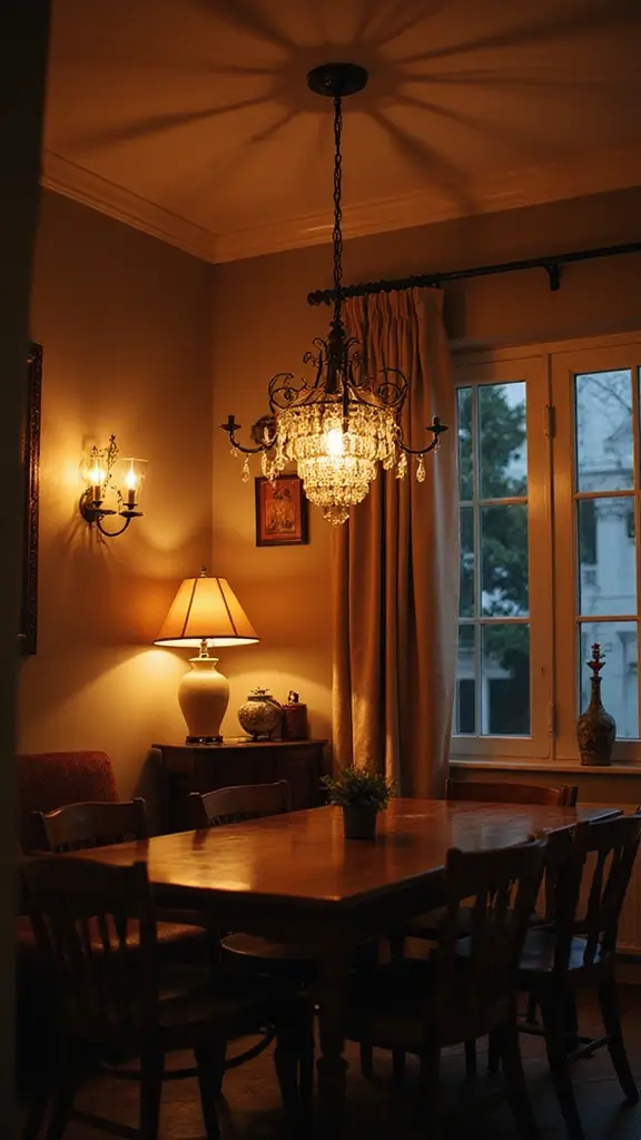 46 Modern Colonial Interior Design Ideas That Inspire Elegance - 22. Vintage-Inspired Lighting Fixtures