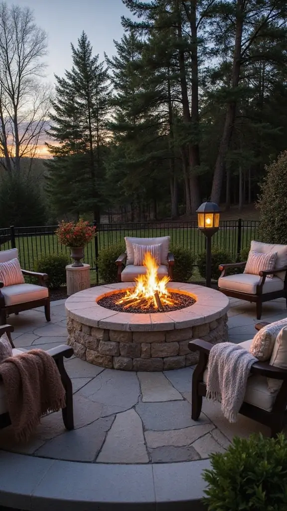 46 Modern Colonial Interior Design Ideas That Inspire Elegance - 42. Elegant Fire Pits for Outdoor Gatherings