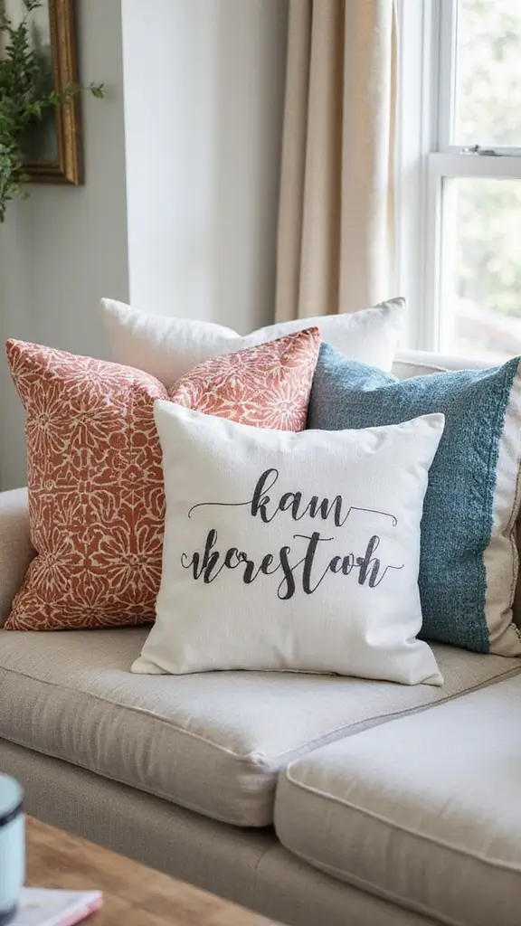 46 Modern Colonial Interior Design Ideas That Inspire Elegance - 44. Personalized Accent Pillows