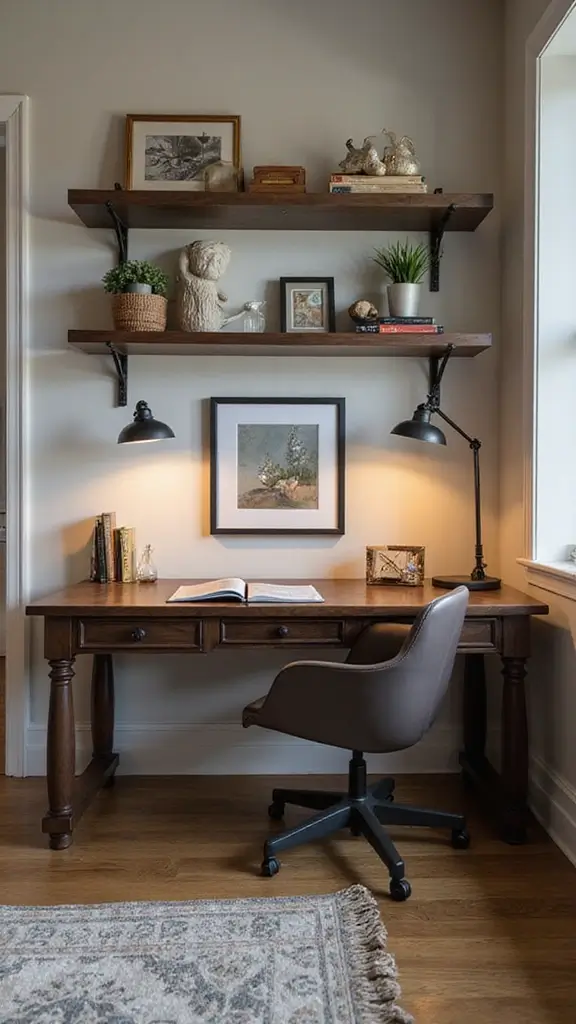 46 Modern Colonial Interior Design Ideas That Inspire Elegance - 5. Stylish Home Office with Colonial Influences