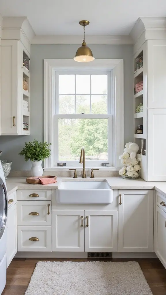 46 Modern Colonial Interior Design Ideas That Inspire Elegance - 8. Functional Laundry Room with Style