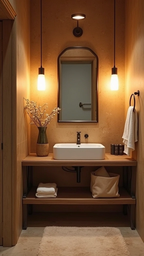 46 Small Bathroom Remodel Ideas That Save Big on Space - 40. Unique Light Fixtures