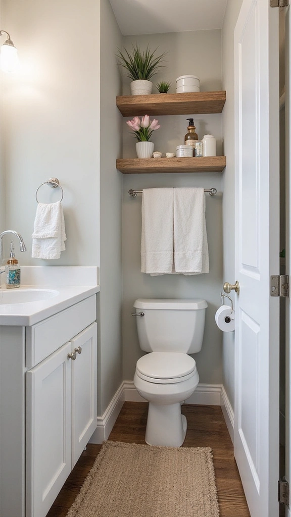 46 Small Bathroom Remodel Ideas That Save Big on Space - 7. Vertical Storage Solutions