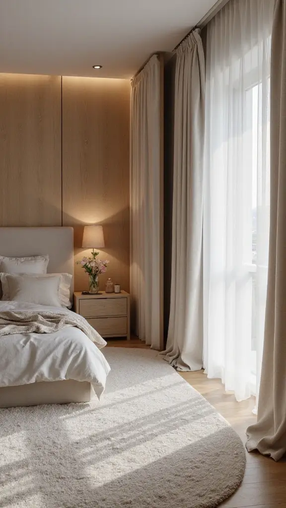 46 Small Bedroom Layout Ideas 10x10 That Save Space Beautifully - 14. Curtain Room Dividers