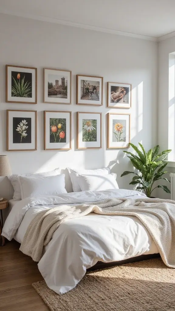 46 Small Bedroom Layout Ideas 10x10 That Save Space Beautifully - 20. Personalized Wall Art