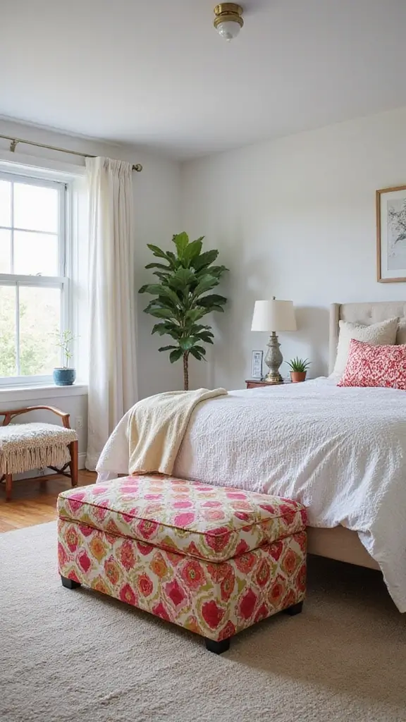 46 Small Bedroom Layout Ideas 10x10 That Save Space Beautifully - 24. Trendy Storage Ottomans
