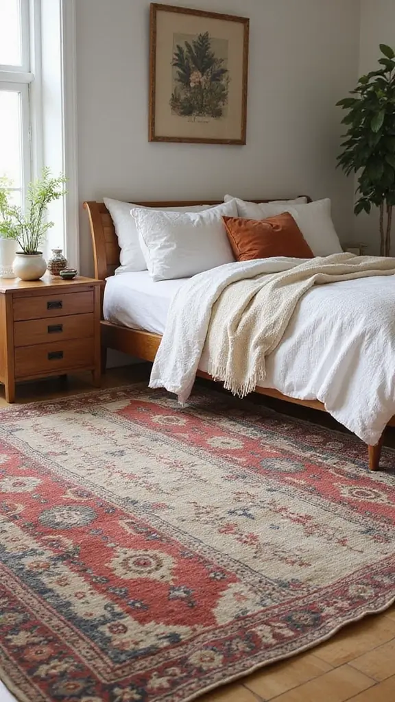 46 Small Bedroom Layout Ideas 10x10 That Save Space Beautifully - 25. Layering Rugs for Depth