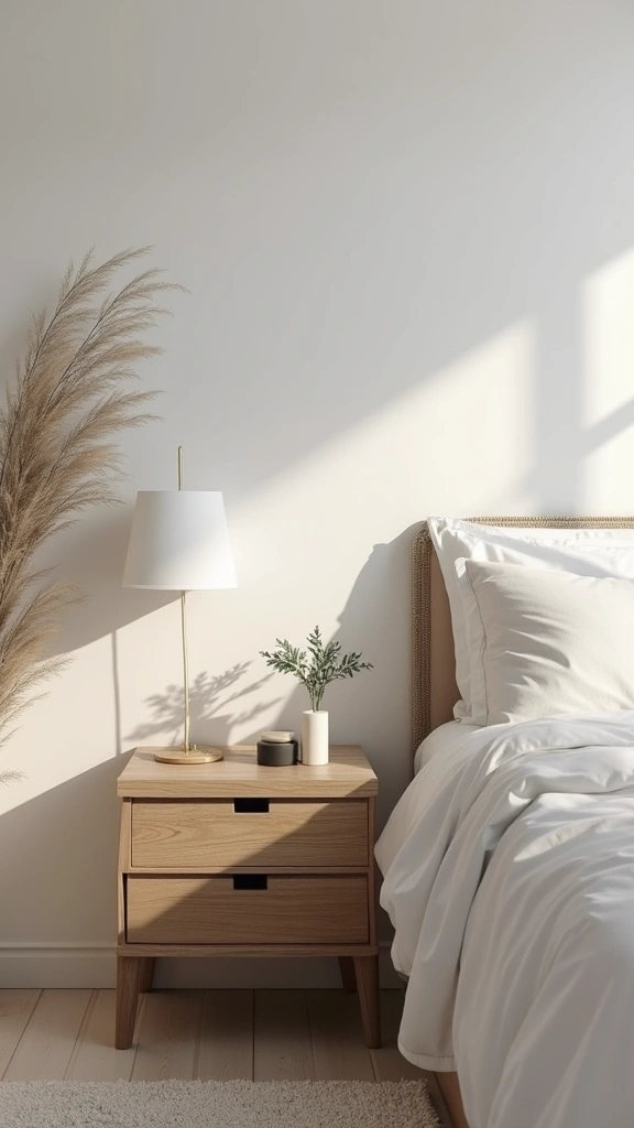 46 Small Bedroom Layout Ideas 10x10 That Save Space Beautifully - 32. Minimalist Bedside Tables