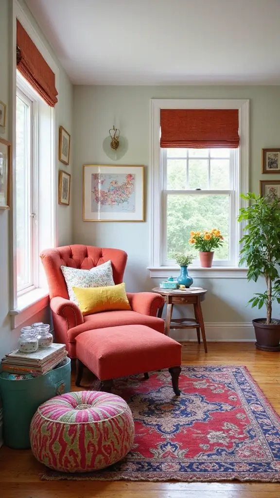 46 Small Bedroom Layout Ideas 10x10 That Save Space Beautifully - 37. Colorful Accent Furniture