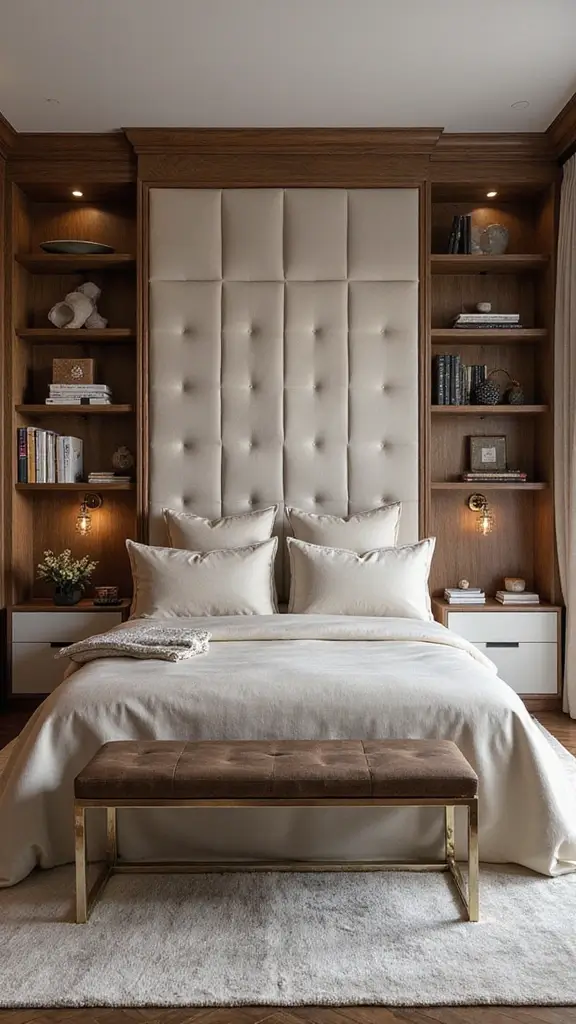 46 Small Bedroom Layout Ideas 10x10 That Save Space Beautifully - 4. Vertical Headboards with Built-in Storage
