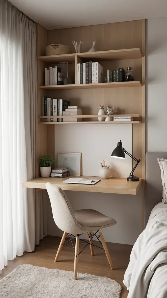 46 Small Bedroom Layout Ideas 10x10 That Save Space Beautifully - 9. Compact Study Area