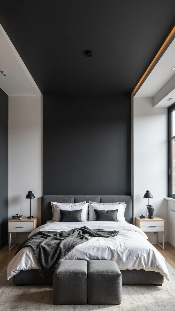 47 Bedroom False Ceiling Design Modern Simple Styles That Elevate - 12. Bold Monochromatic Designs
