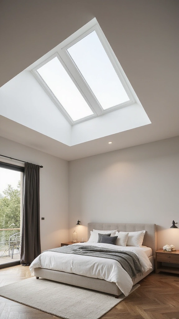 47 Bedroom False Ceiling Design Modern Simple Styles That Elevate - 14. Stylish Skylights