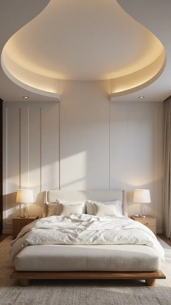 47 Bedroom False Ceiling Design Modern Simple Styles That Elevate - 2. Soft Curves for Relaxation