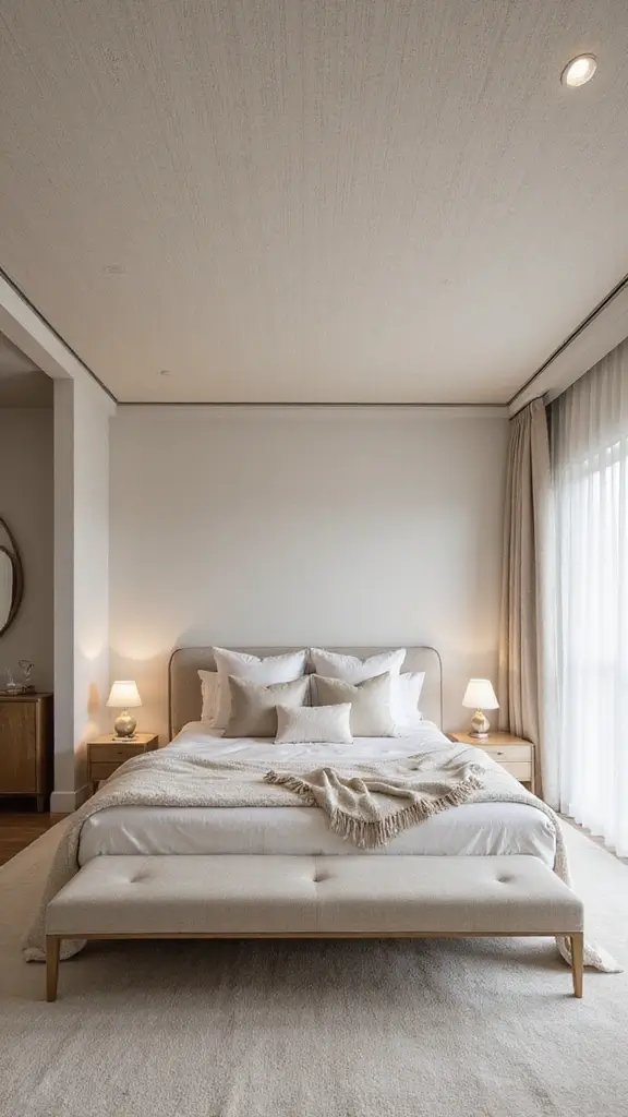 47 Bedroom False Ceiling Design Modern Simple Styles That Elevate - 22. Smooth Textured Finishes