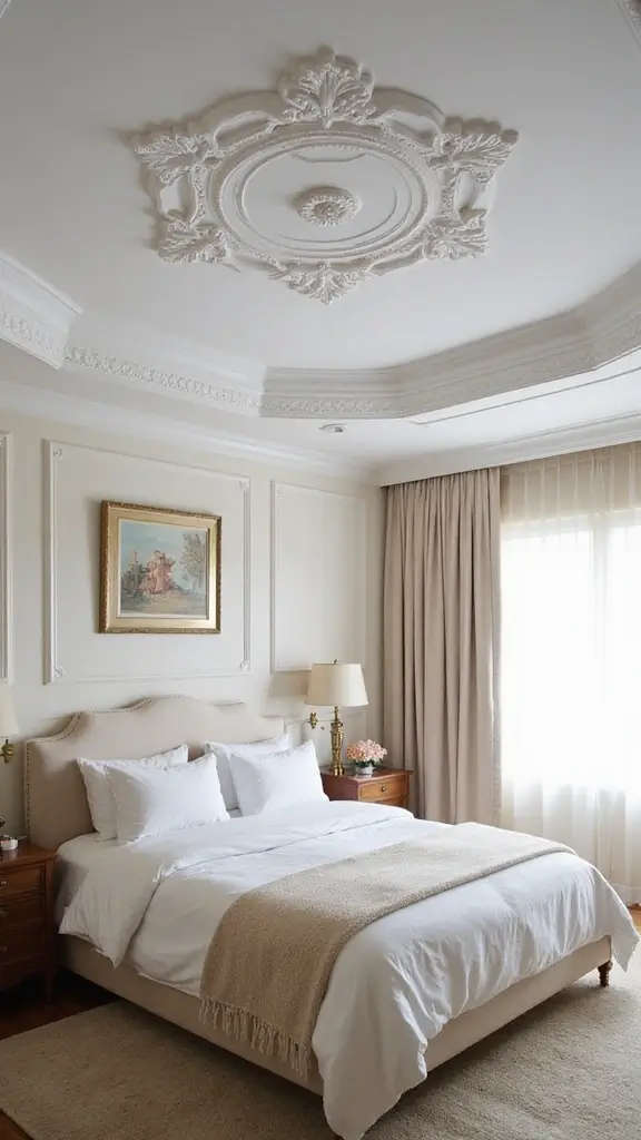 47 Bedroom False Ceiling Design Modern Simple Styles That Elevate - 32. Classic Ceiling Roses