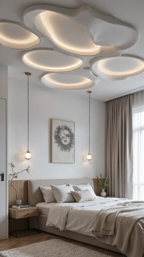 47 Bedroom False Ceiling Design Modern Simple Styles That Elevate - 33. Futuristic Panels