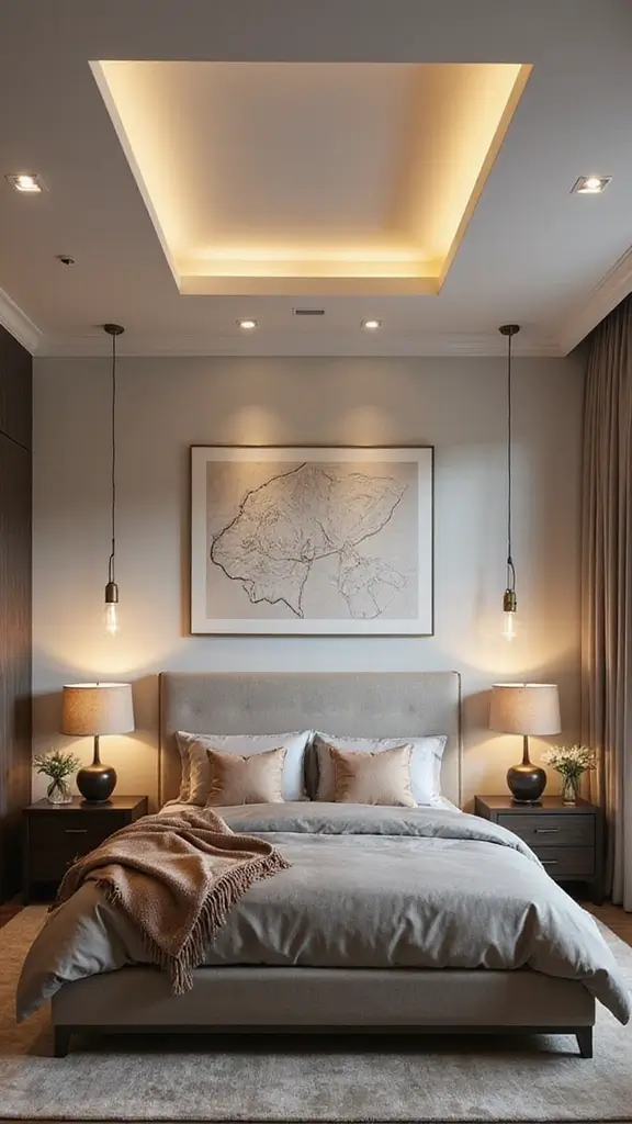 47 Bedroom False Ceiling Design Modern Simple Styles That Elevate - 34. Customized Lighting Fixtures