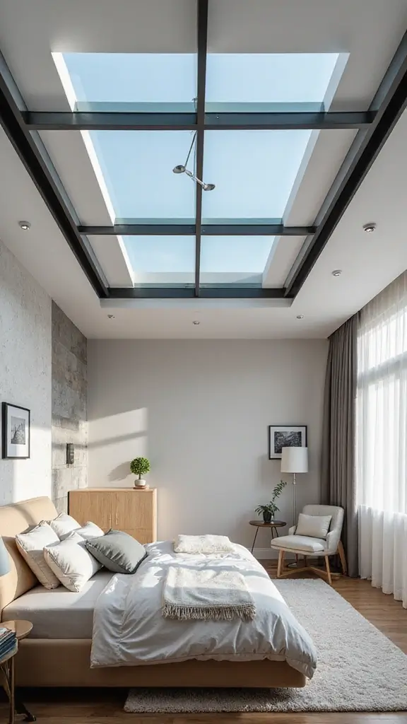 47 Bedroom False Ceiling Design Modern Simple Styles That Elevate - 40. Glass Ceiling Accents