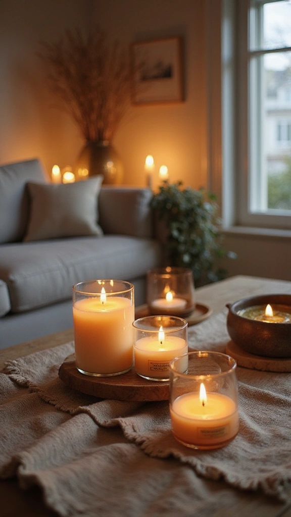 47 Cozy & Stylish Sustainable Home Decor Ideas for Your Living Room - 13. Sustainable Candles