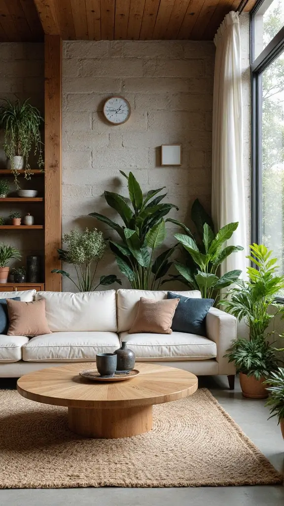 47 Cozy & Stylish Sustainable Home Decor Ideas for Your Living Room - 15. Biophilic Design Elements