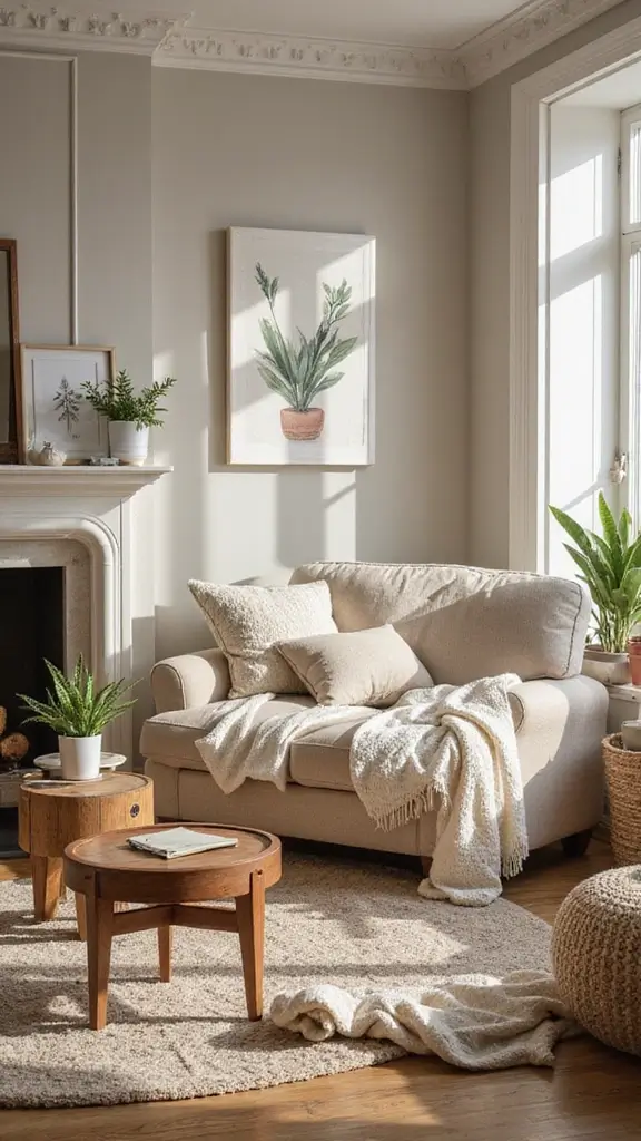 47 Cozy & Stylish Sustainable Home Decor Ideas for Your Living Room - 23. Artistic Arrangements
