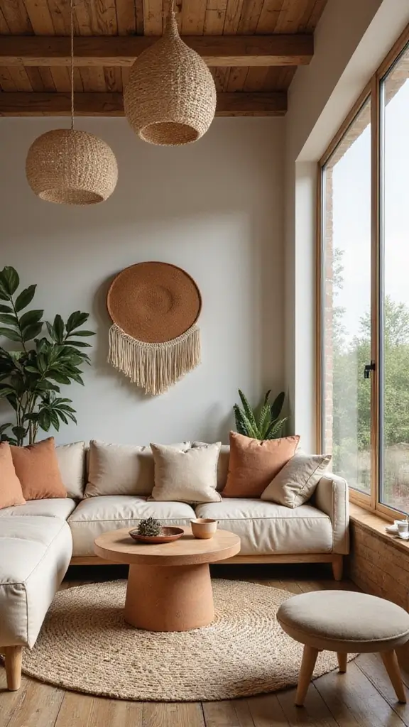 47 Cozy & Stylish Sustainable Home Decor Ideas for Your Living Room - 33. Earthy Decor Elements