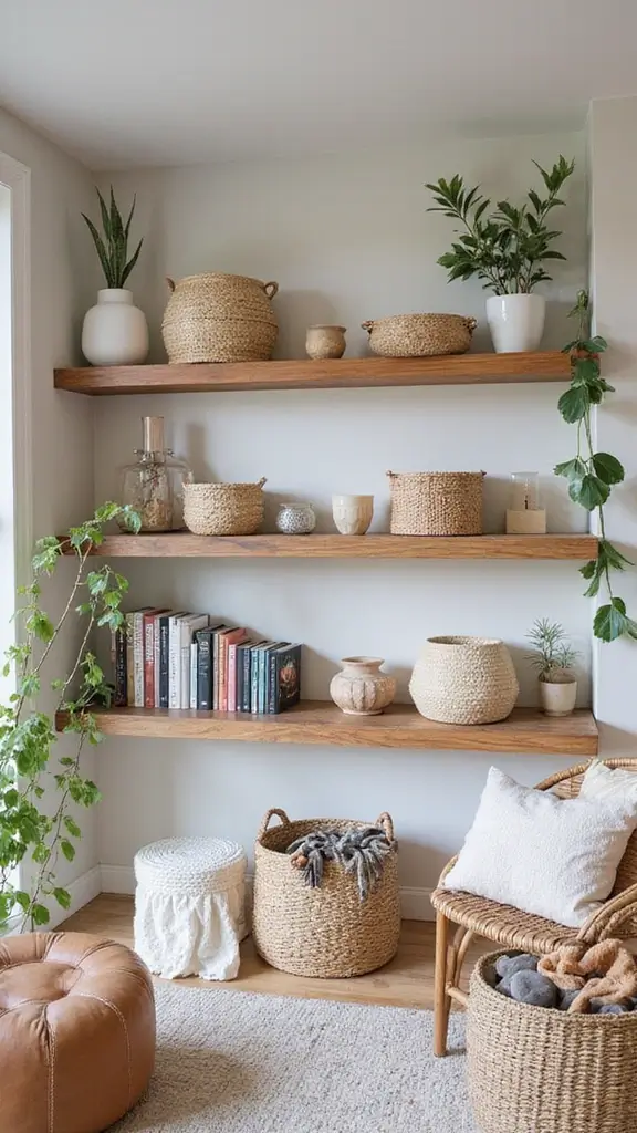 47 Cozy & Stylish Sustainable Home Decor Ideas for Your Living Room - 36. Functional Decor
