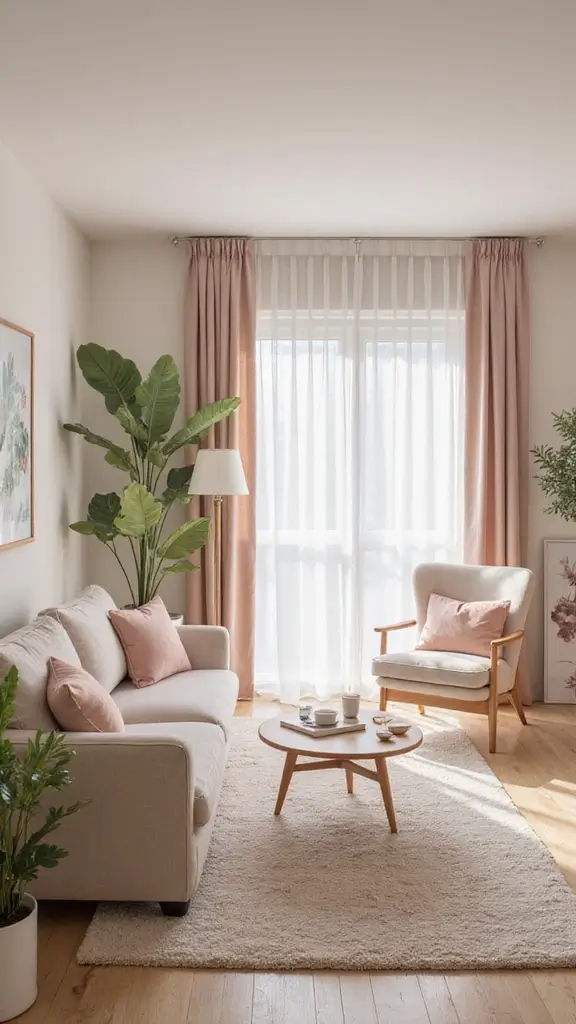 47 Cozy & Stylish Sustainable Home Decor Ideas for Your Living Room - 37. Soft Color Accents