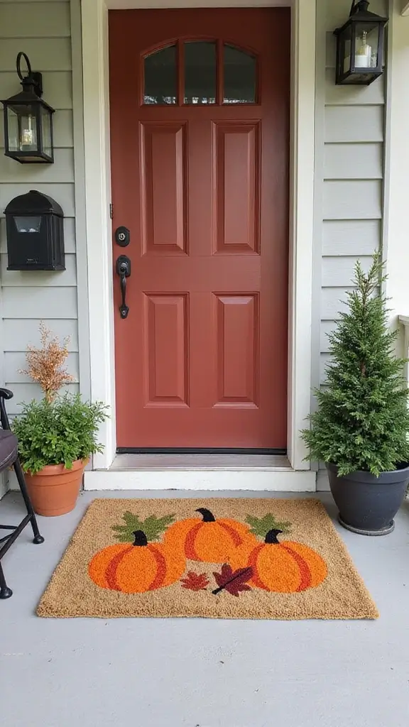 47 Fall Decor Ideas for the Home DIY Projects You’ll Love - 16. Fall-Themed Door Mat