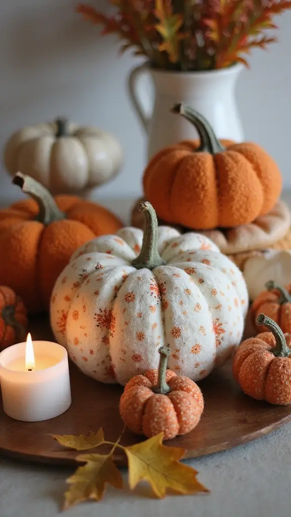 47 Fall Decor Ideas for the Home DIY Projects You’ll Love - 25. Fabric Pumpkins