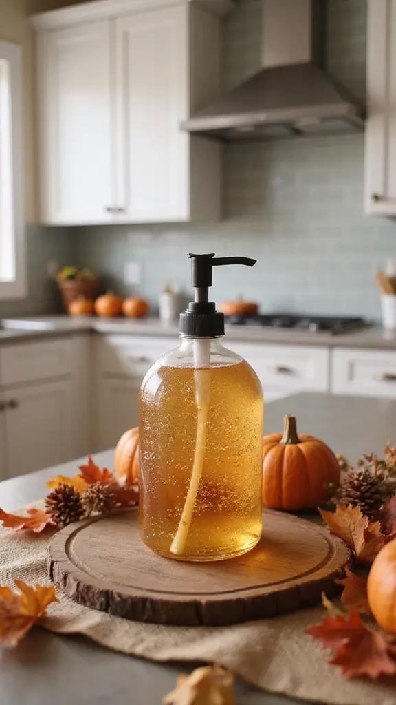 47 Fall Decor Ideas for the Home DIY Projects You’ll Love - 26. Fall-Themed Soap Dispenser