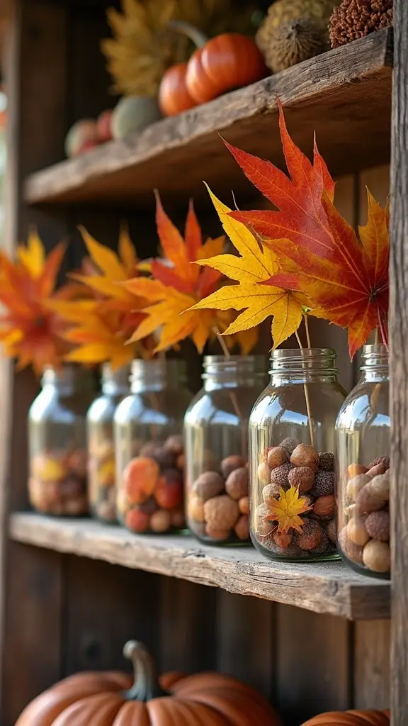 47 Fall Decor Ideas for the Home DIY Projects You’ll Love - 27. Seasonal Nature Jars