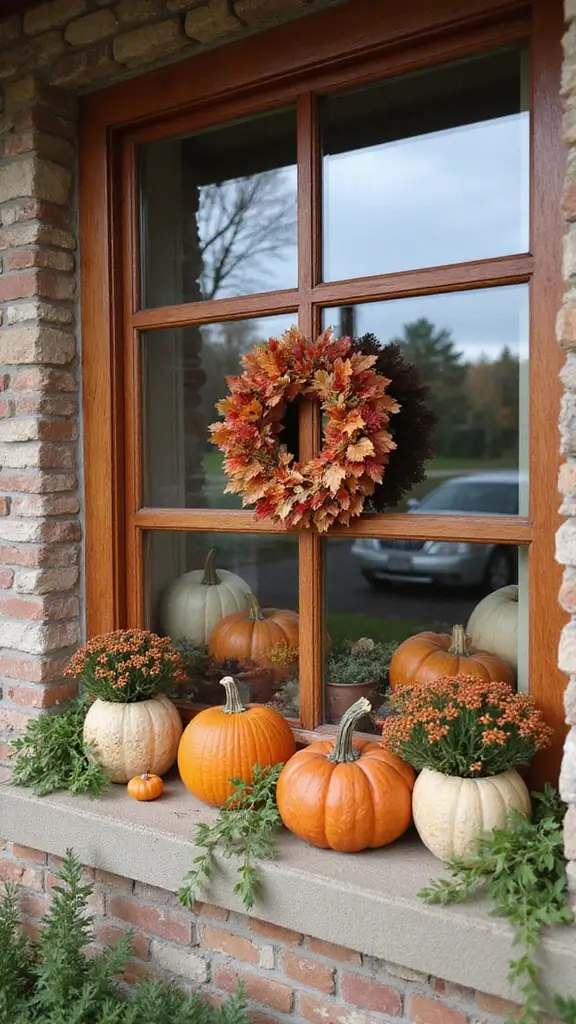 47 Fall Decor Ideas for the Home DIY Projects You’ll Love - 29. Fall Window Display